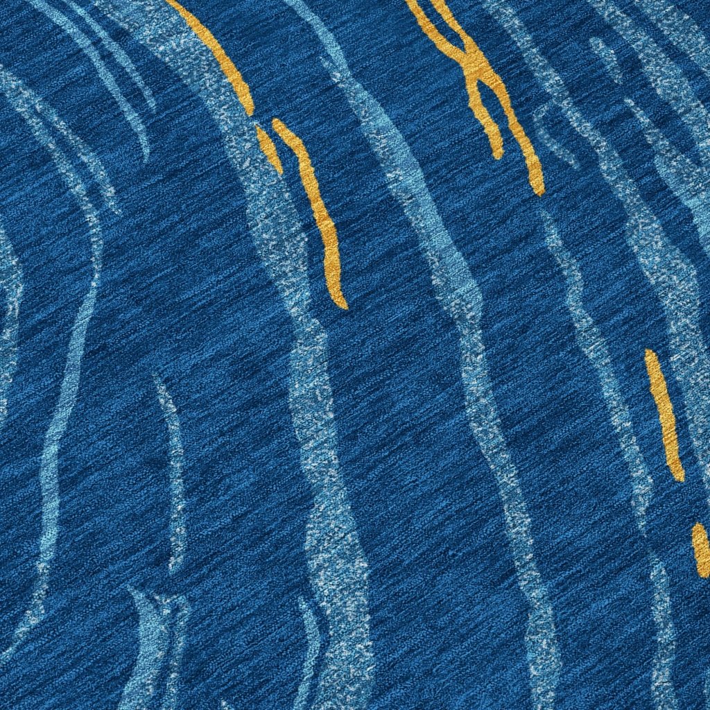 LOOMLAN Rugs Aureva Navy Washable Indoor-Outdoor Rug