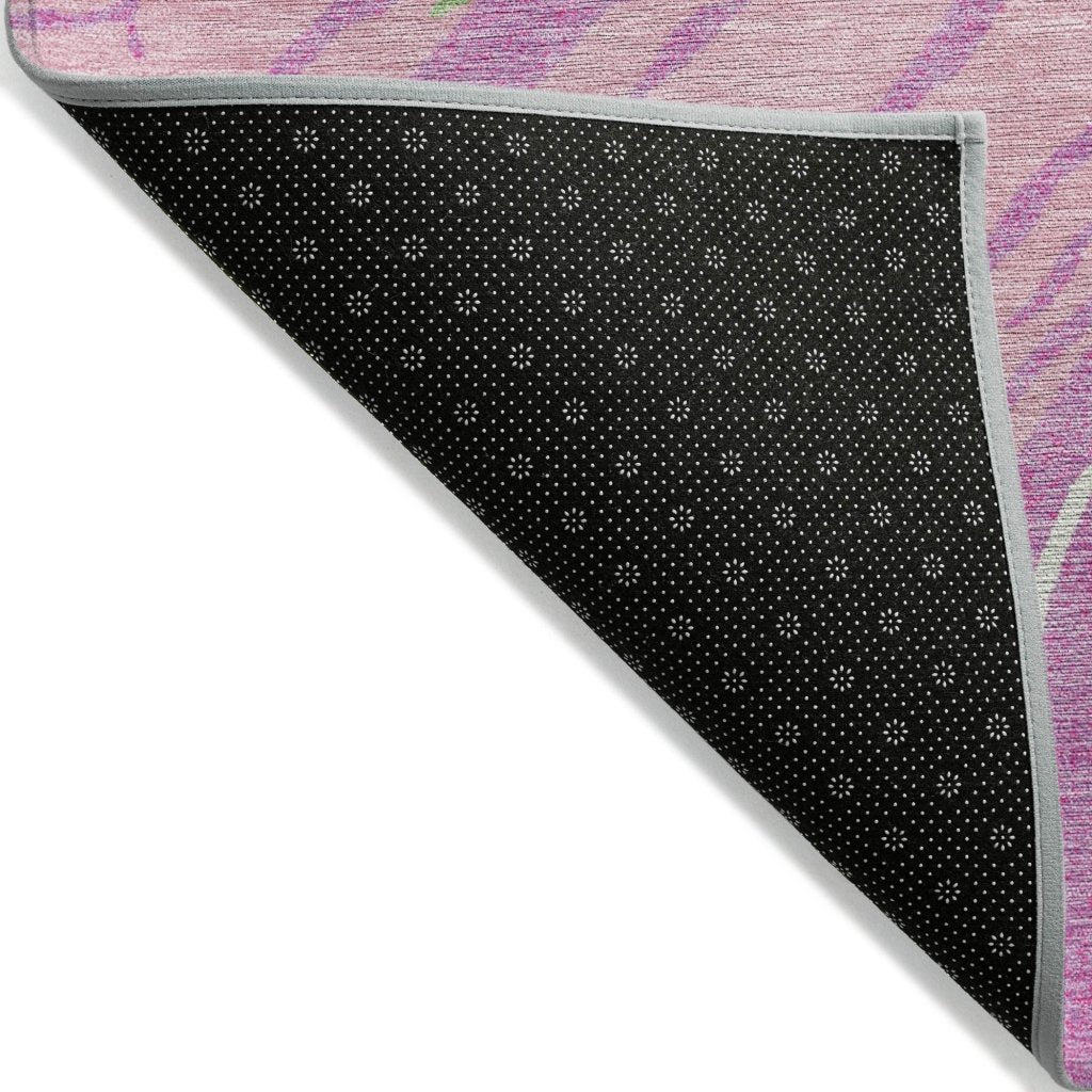 LOOMLAN Rugs Aureva Pink Washable Indoor-Outdoor Rug