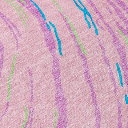 LOOMLAN Rugs Aureva Pink Washable Indoor-Outdoor Rug