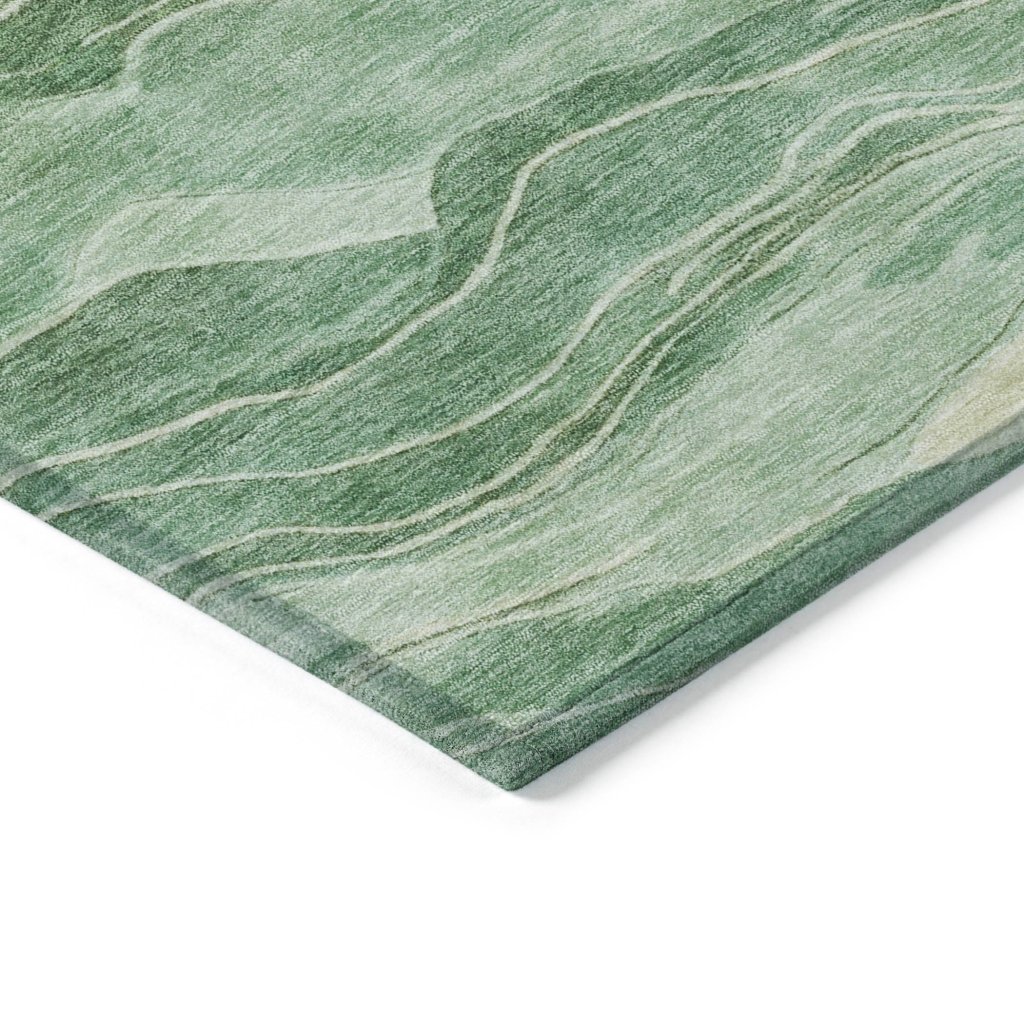 LOOMLAN Rugs Aurienne Green Washable Indoor-Outdoor Rug