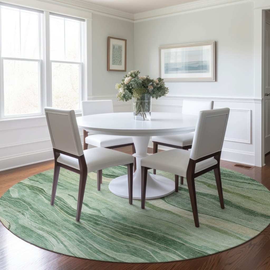 LOOMLAN Rugs Aurienne Green Washable Indoor-Outdoor Rug