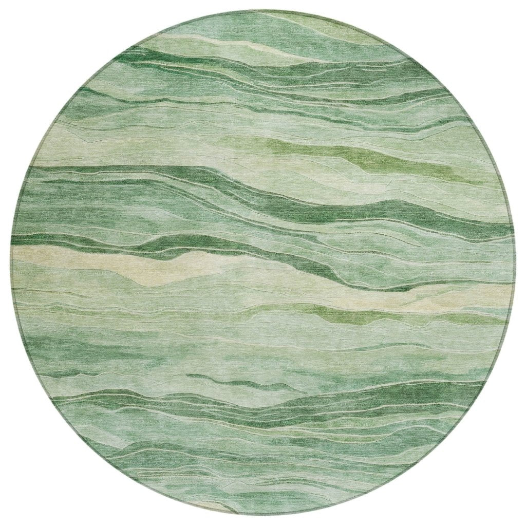 LOOMLAN Rugs Aurienne Green Washable Indoor-Outdoor Rug