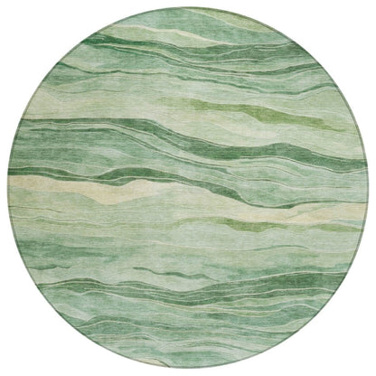 LOOMLAN Rugs Aurienne Green Washable Indoor-Outdoor Rug