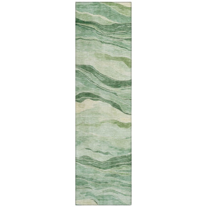 LOOMLAN Rugs Aurienne Green Washable Indoor-Outdoor Rug