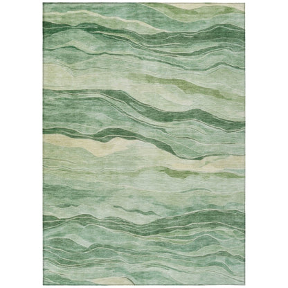LOOMLAN Rugs Aurienne Green Washable Indoor-Outdoor Rug