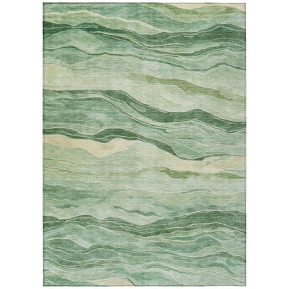 LOOMLAN Rugs Aurienne Green Washable Indoor-Outdoor Rug
