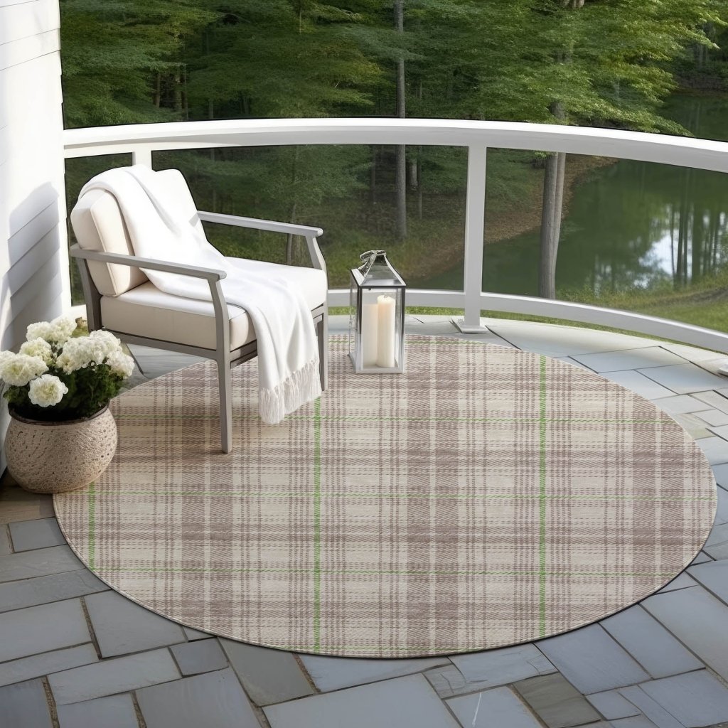 LOOMLAN Rugs Aurora Beige Washable Indoor-Outdoor Rug