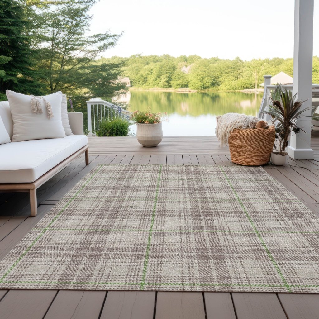 LOOMLAN Rugs Aurora Beige Washable Indoor-Outdoor Rug