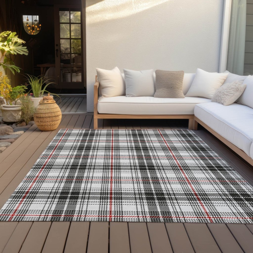 Aurora Black Washable Indoor - Outdoor Rug - LOOMLAN - LOOMLAN Rugs - Outdoor Rugs