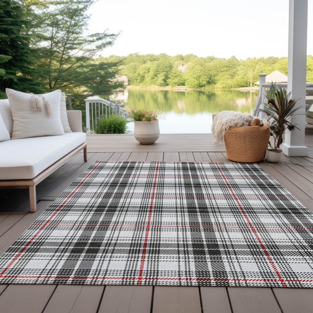 Aurora Black Washable Indoor - Outdoor Rug - LOOMLAN - LOOMLAN Rugs - Outdoor Rugs
