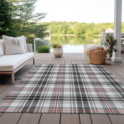 Aurora Black Washable Indoor - Outdoor Rug - LOOMLAN - LOOMLAN Rugs - Outdoor Rugs