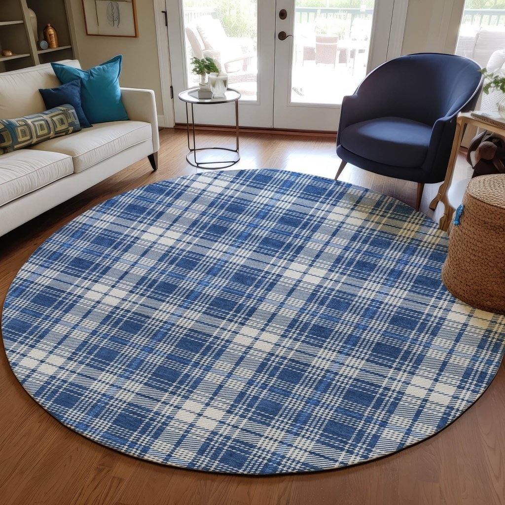 LOOMLAN Rugs Aurora Blue Washable Indoor-Outdoor Rug