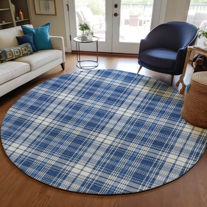 LOOMLAN Rugs Aurora Blue Washable Indoor-Outdoor Rug
