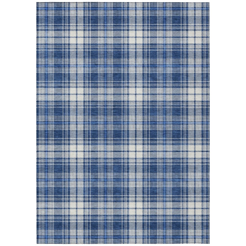 LOOMLAN Rugs Aurora Blue Washable Indoor-Outdoor Rug