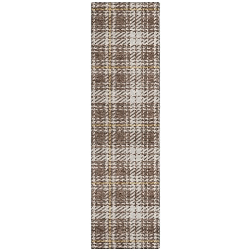 LOOMLAN Rugs Aurora Brown Washable Indoor-Outdoor Rug