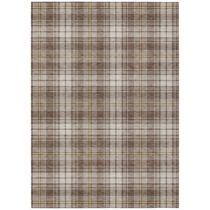 LOOMLAN Rugs Aurora Brown Washable Indoor-Outdoor Rug