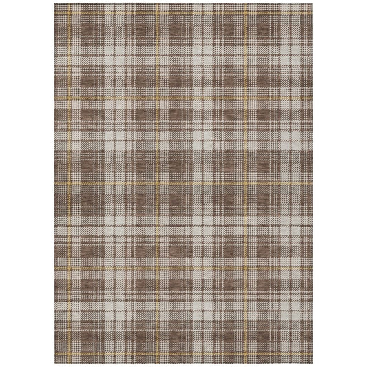 LOOMLAN Rugs Aurora Brown Washable Indoor-Outdoor Rug