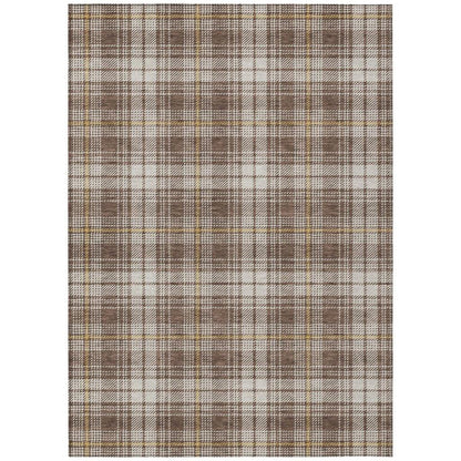 LOOMLAN Rugs Aurora Brown Washable Indoor-Outdoor Rug