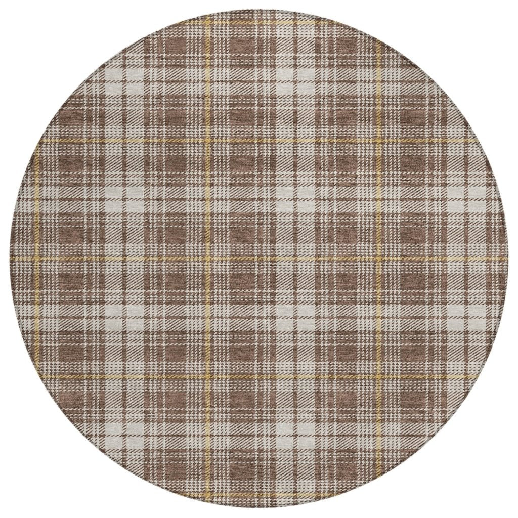 LOOMLAN Rugs Aurora Brown Washable Indoor-Outdoor Rug