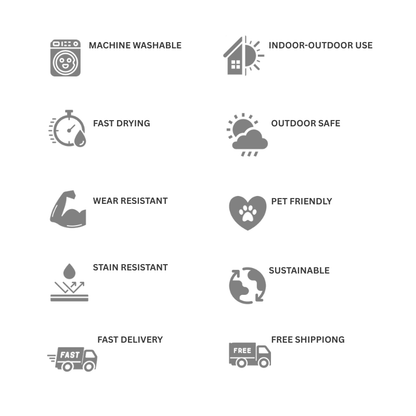 LOOMLAN Rugs Aurora Brown Washable Indoor-Outdoor Rug
