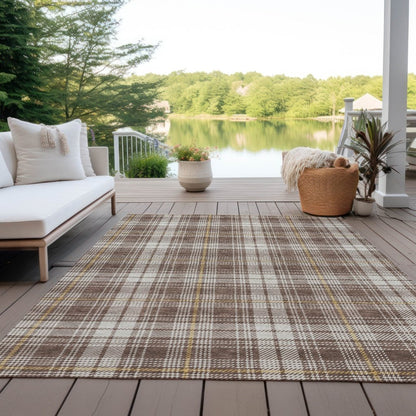LOOMLAN Rugs Aurora Brown Washable Indoor-Outdoor Rug