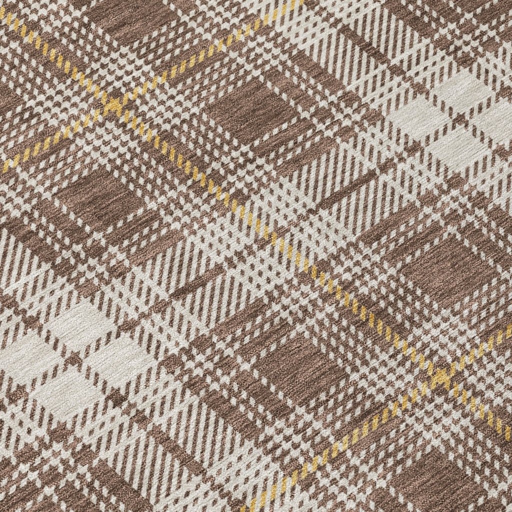 LOOMLAN Rugs Aurora Brown Washable Indoor-Outdoor Rug