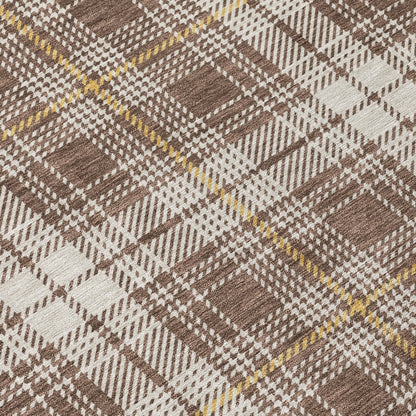 LOOMLAN Rugs Aurora Brown Washable Indoor-Outdoor Rug