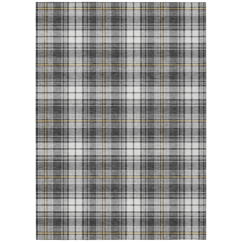 Aurora Charcoal Washable Indoor - Outdoor Rug - LOOMLAN - LOOMLAN Rugs - Outdoor Rugs