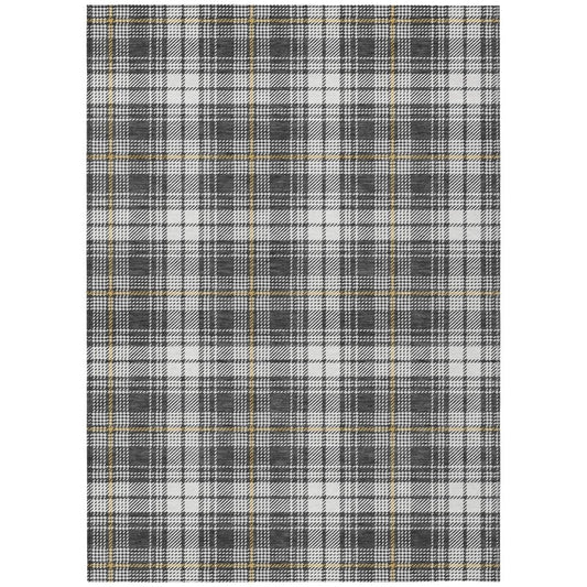 LOOMLAN Rugs Aurora Charcoal Washable Indoor-Outdoor Rug