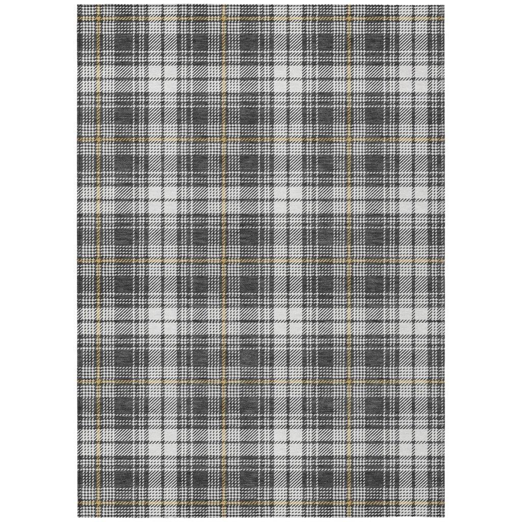 Aurora Charcoal Washable Indoor-Outdoor Rug