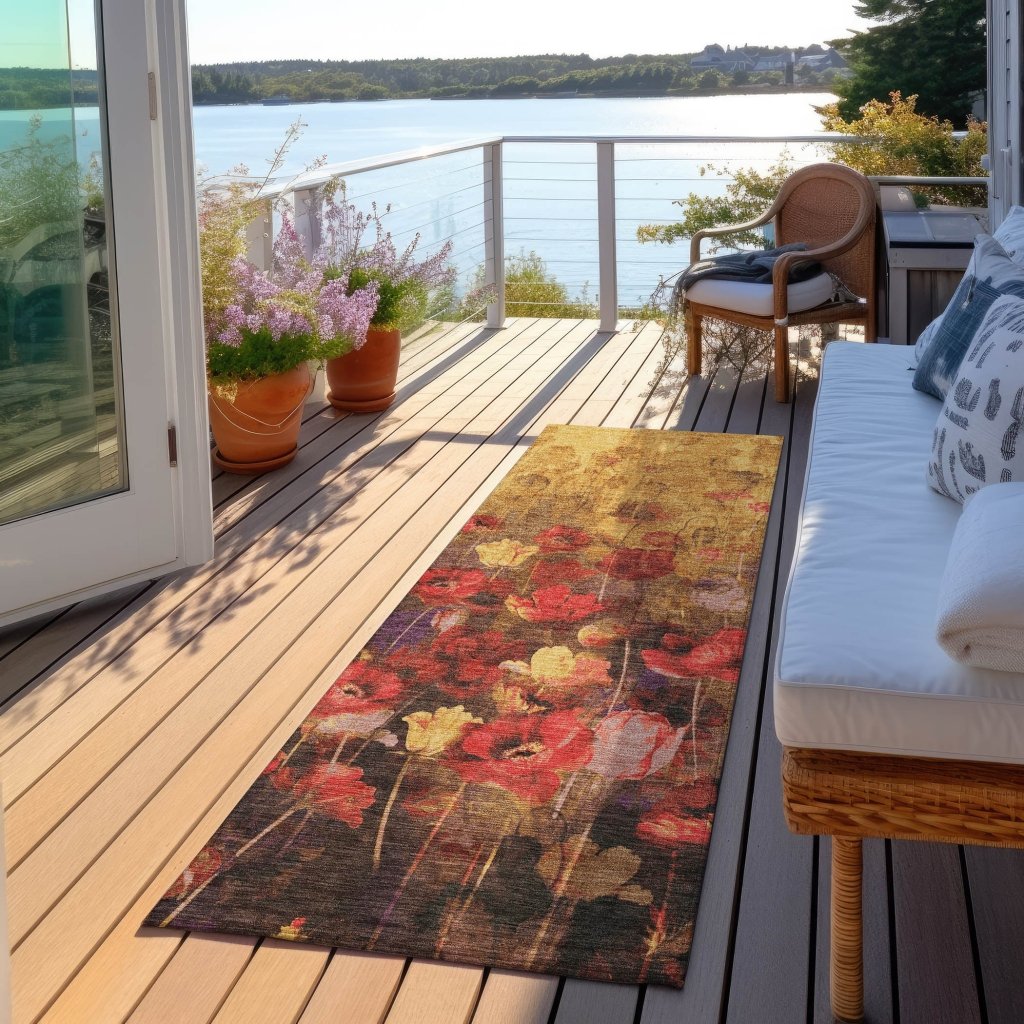 Aurora Gold Washable Indoor - Outdoor Rug - LOOMLAN - LOOMLAN Rugs - Outdoor Rugs