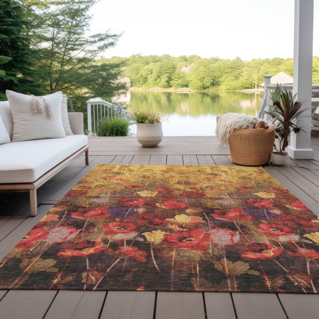 Aurora Gold Washable Indoor - Outdoor Rug - LOOMLAN - LOOMLAN Rugs - Outdoor Rugs