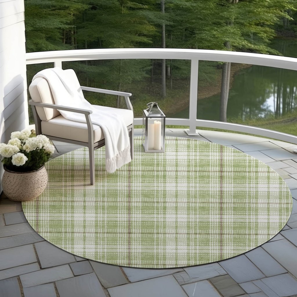 LOOMLAN Rugs Aurora Green Washable Indoor-Outdoor Rug