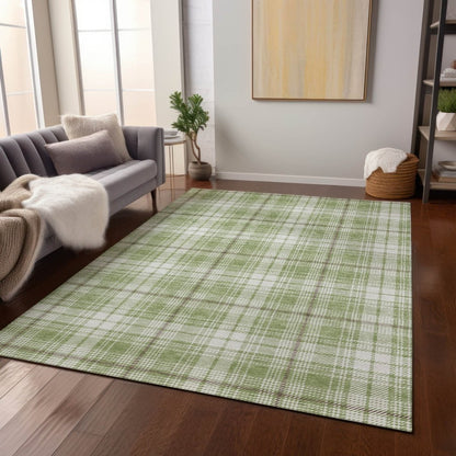 LOOMLAN Rugs Aurora Green Washable Indoor-Outdoor Rug