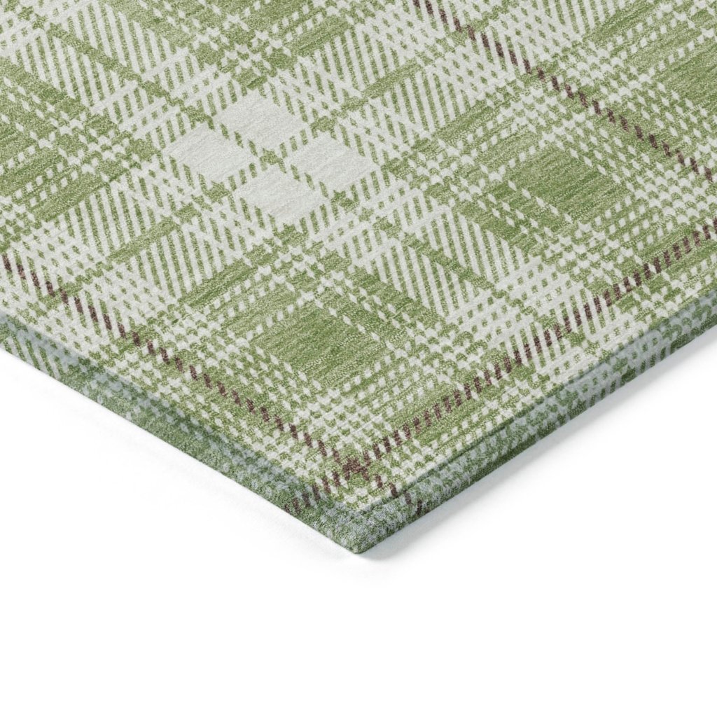 LOOMLAN Rugs Aurora Green Washable Indoor-Outdoor Rug