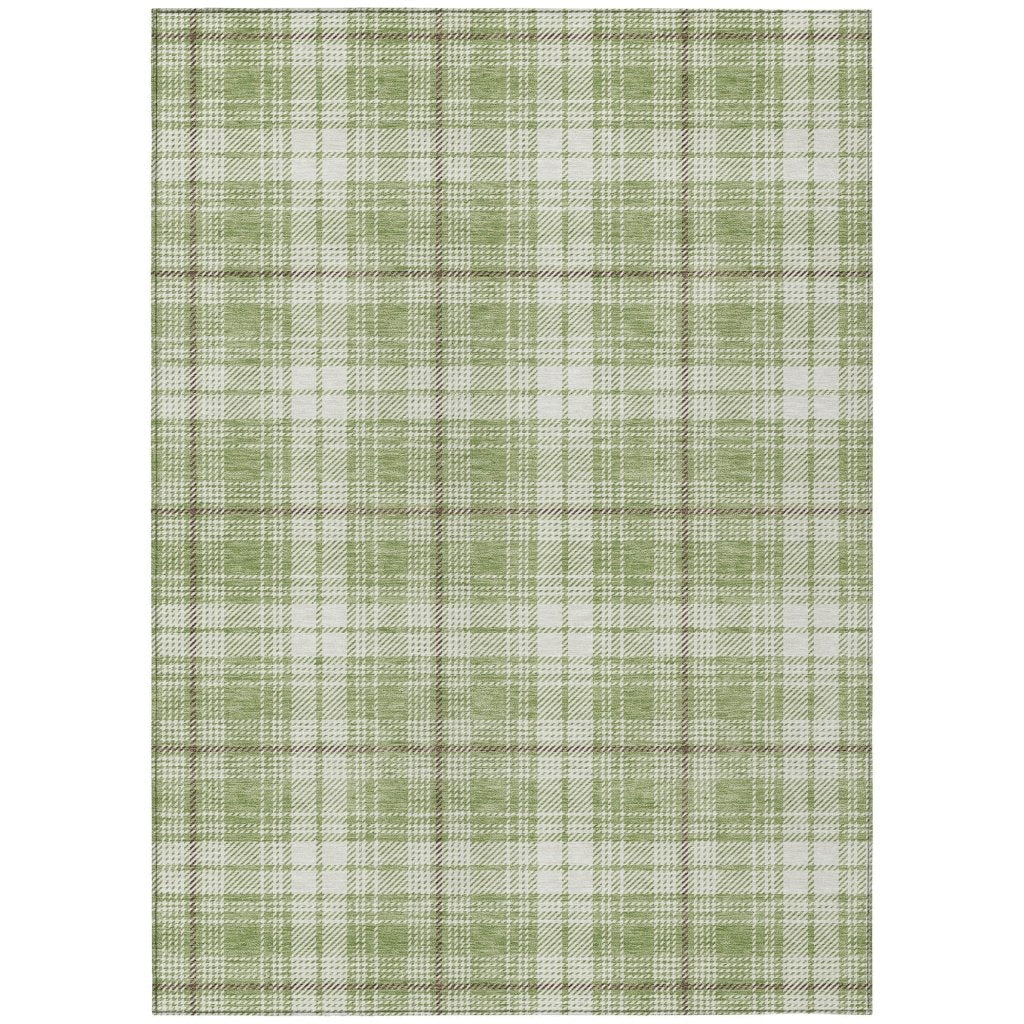 LOOMLAN Rugs Aurora Green Washable Indoor-Outdoor Rug