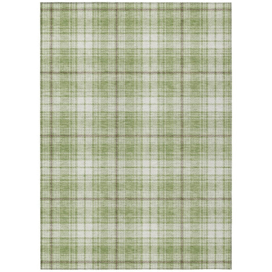 LOOMLAN Rugs Aurora Green Washable Indoor-Outdoor Rug
