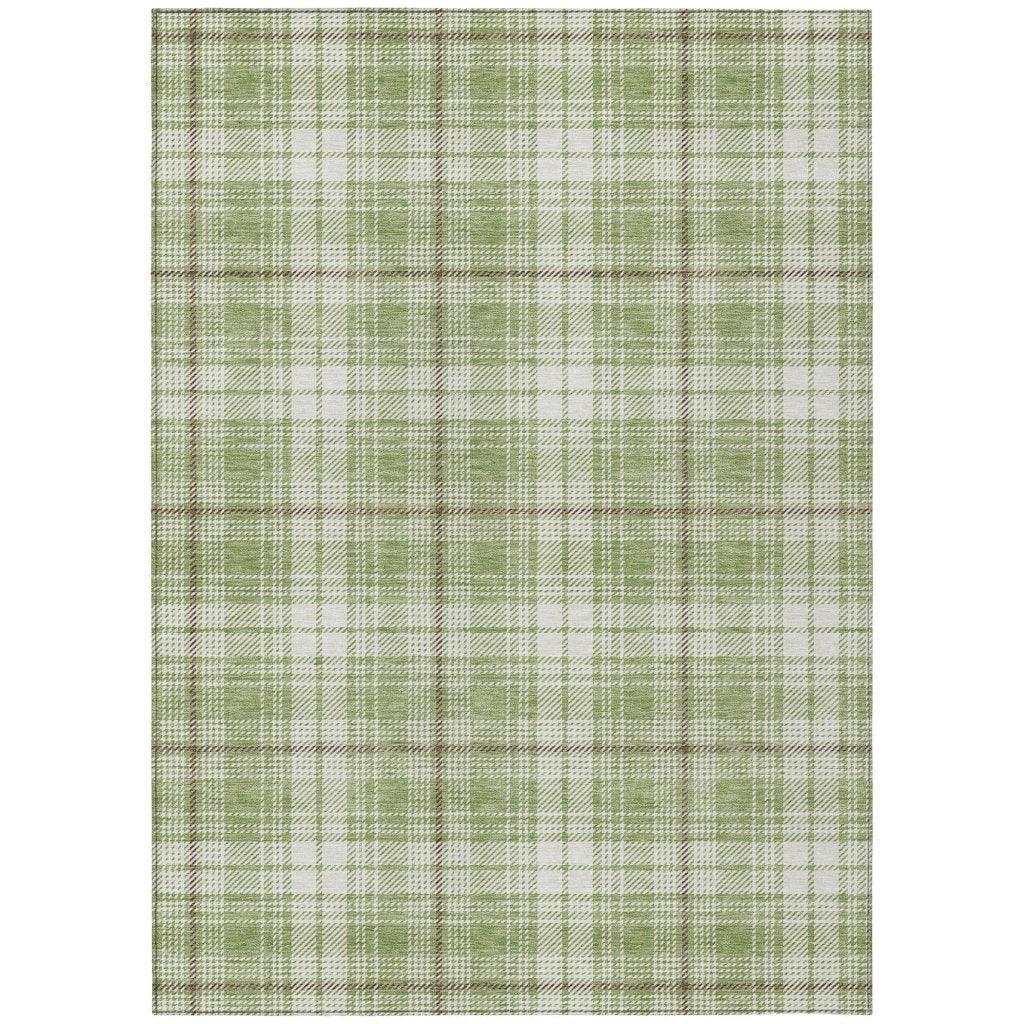 LOOMLAN Rugs Aurora Green Washable Indoor-Outdoor Rug