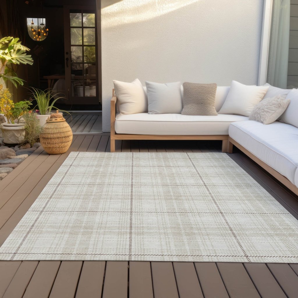 Aurora Ivory Washable Indoor - Outdoor Rug - LOOMLAN - LOOMLAN Rugs - Outdoor Rugs
