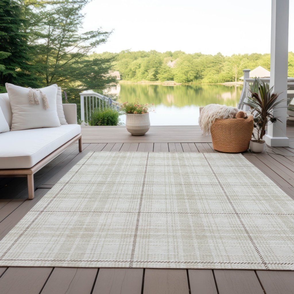 Aurora Ivory Washable Indoor - Outdoor Rug - LOOMLAN - LOOMLAN Rugs - Outdoor Rugs