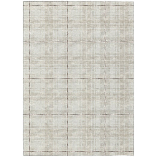 LOOMLAN Rugs Aurora Ivory Washable Indoor-Outdoor Rug