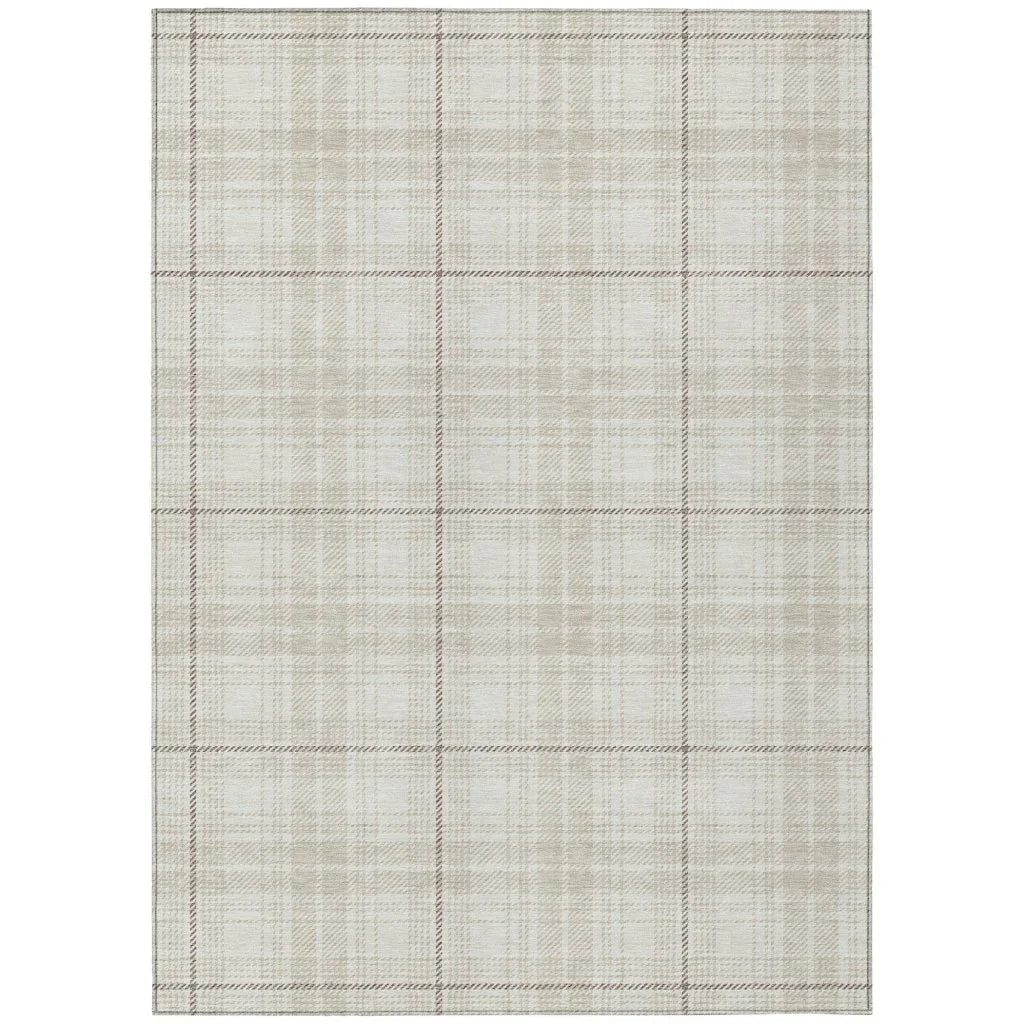 Aurora Ivory Washable Indoor-Outdoor Rug