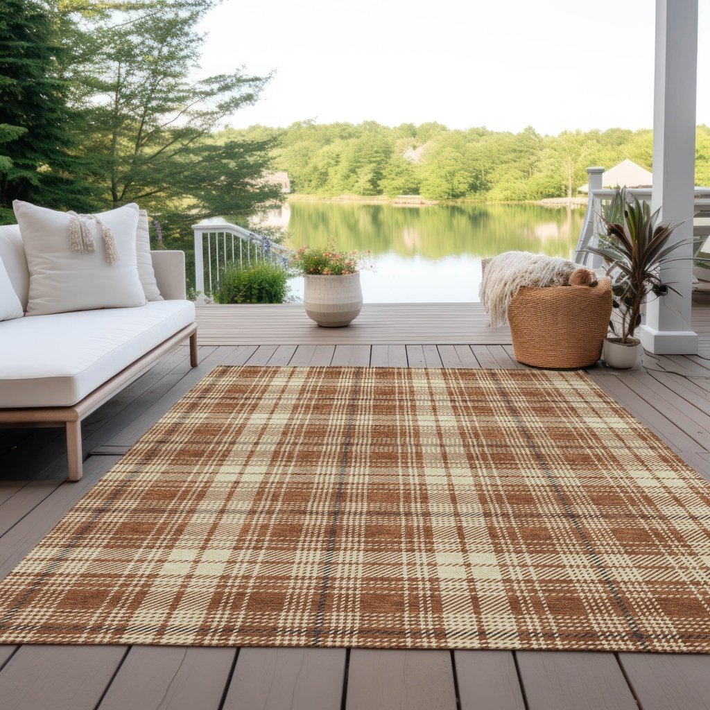 Aurora Paprika Washable Indoor - Outdoor Rug - LOOMLAN - LOOMLAN Rugs - Outdoor Rugs
