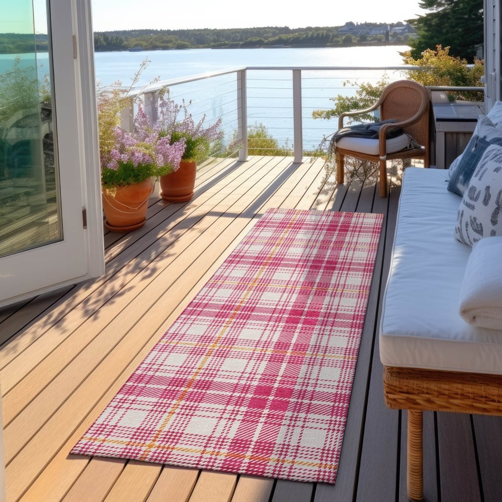 LOOMLAN Rugs Aurora Pink Washable Indoor-Outdoor Rug