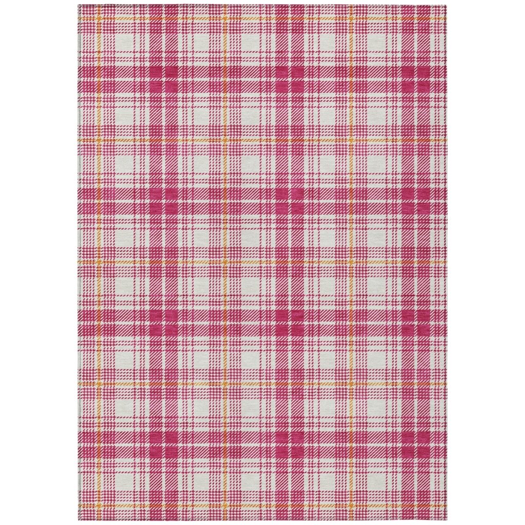 LOOMLAN Rugs Aurora Pink Washable Indoor-Outdoor Rug