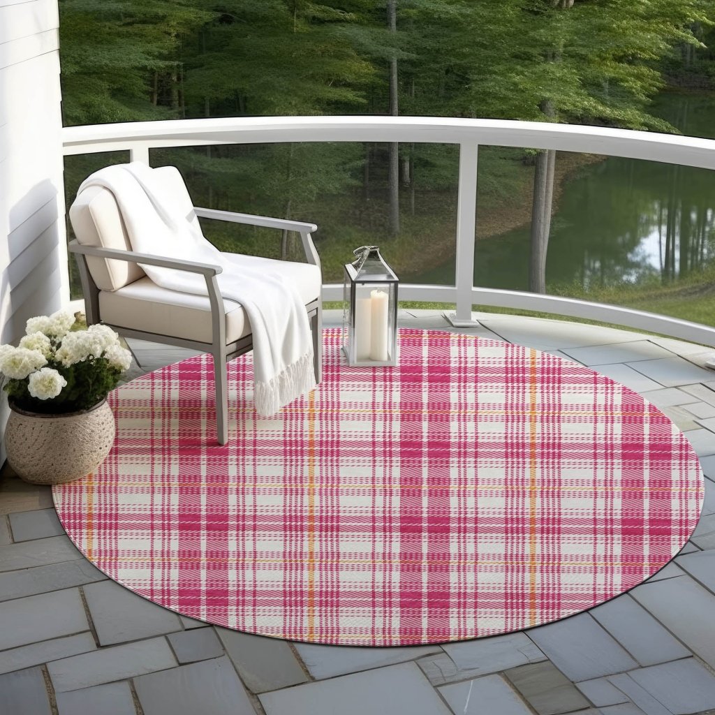 LOOMLAN Rugs Aurora Pink Washable Indoor-Outdoor Rug
