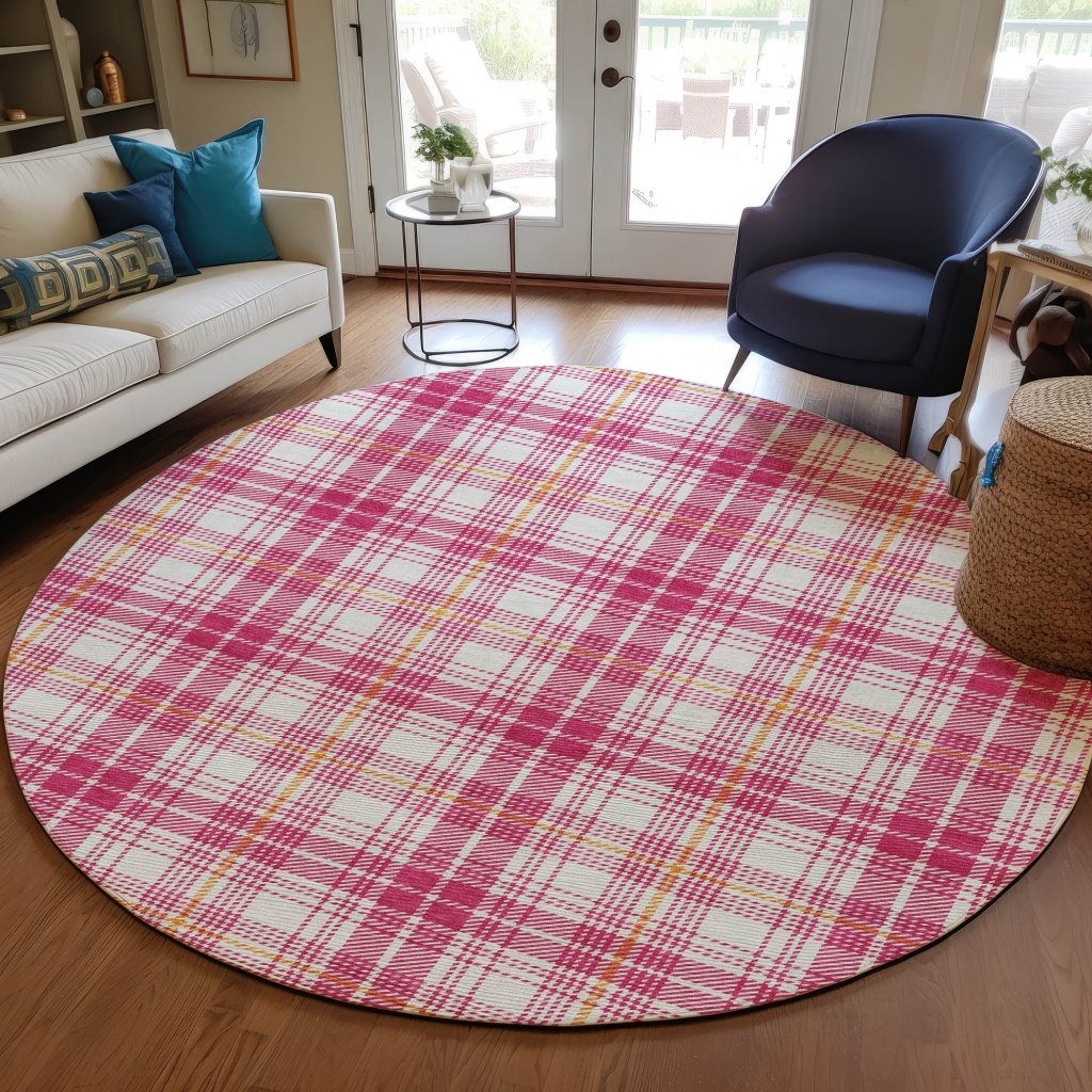 LOOMLAN Rugs Aurora Pink Washable Indoor-Outdoor Rug