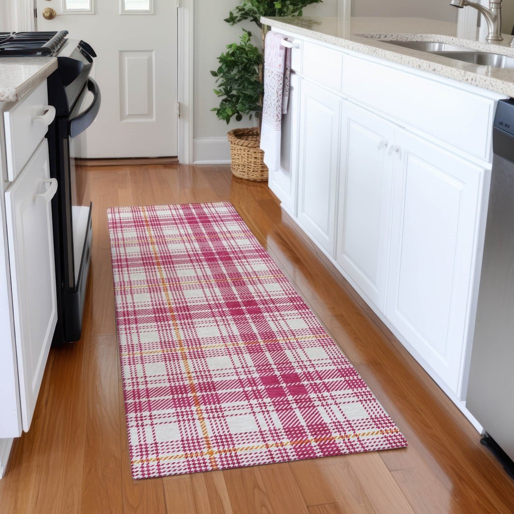 LOOMLAN Rugs Aurora Pink Washable Indoor-Outdoor Rug
