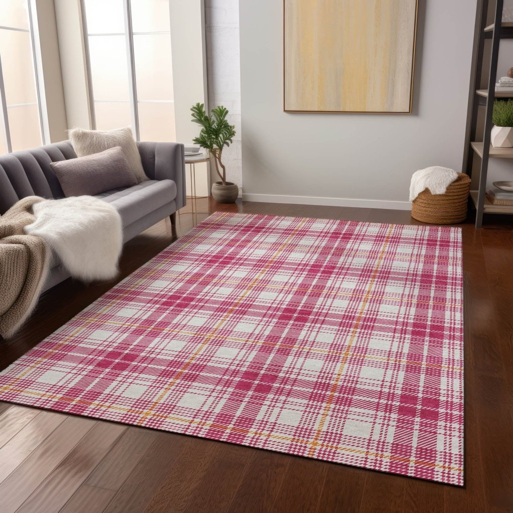 LOOMLAN Rugs Aurora Pink Washable Indoor-Outdoor Rug