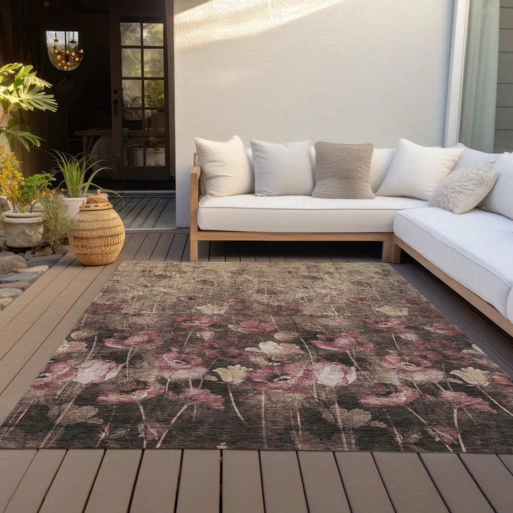 LOOMLAN Rugs Aurora Taupe Washable Indoor-Outdoor Rug